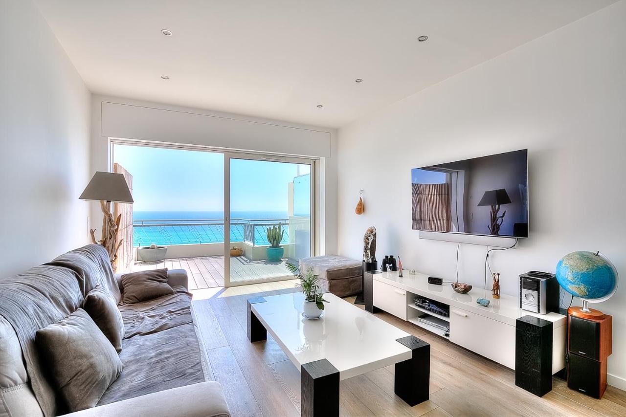 Ferienwohnung Le Florentina, Dernier Etage Avec Terrasse, Vue Sur La Baie Des Anges Nizza Exterior foto