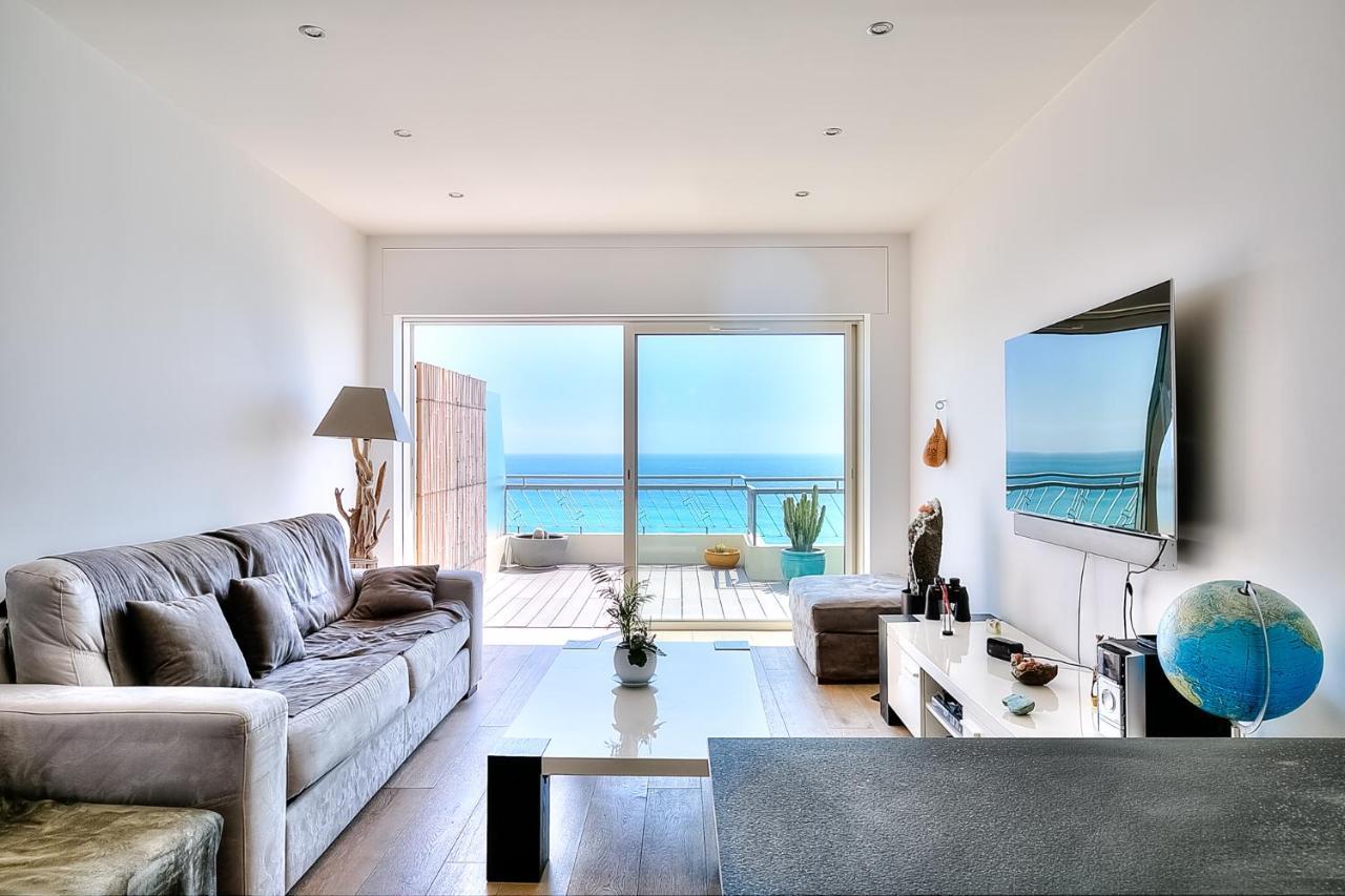 Ferienwohnung Le Florentina, Dernier Etage Avec Terrasse, Vue Sur La Baie Des Anges Nizza Exterior foto