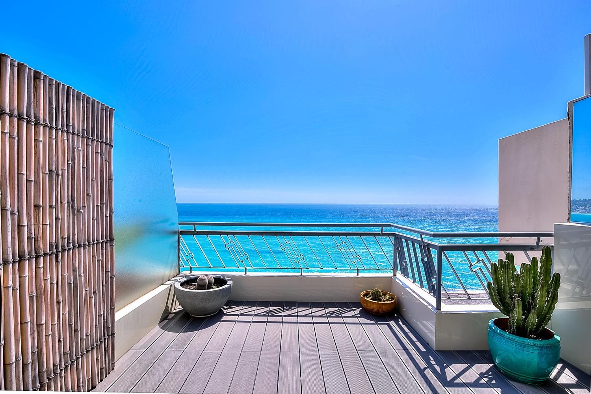 Ferienwohnung Le Florentina, Dernier Etage Avec Terrasse, Vue Sur La Baie Des Anges Nizza Exterior foto
