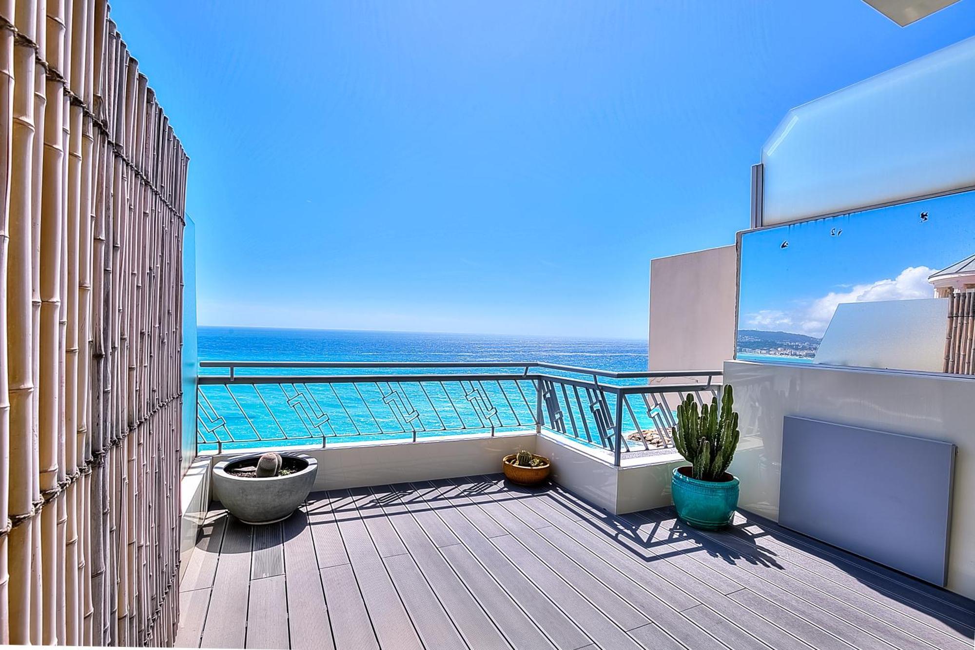 Ferienwohnung Le Florentina, Dernier Etage Avec Terrasse, Vue Sur La Baie Des Anges Nizza Exterior foto